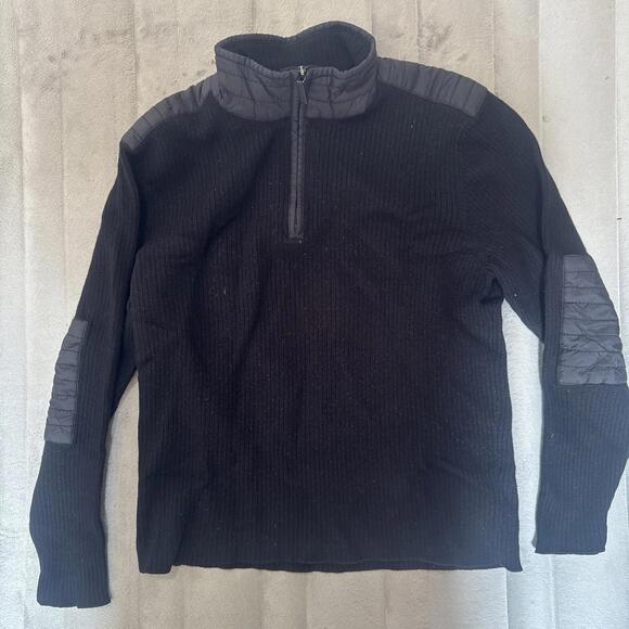 Hart Schaffner Marx Men’s XL Black Ribbed Knit Quarter Zip Pullover Sweater - Picture 1 of 3
